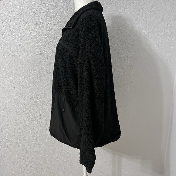 SET ACTIVE Fleece Boyfriend Jacket in Black Activewear Size Medium - Picture 4 of 9